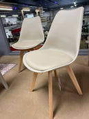 Breckenridge - Matte White/Natural Oak & Tan - 5pc Dining Room Set - Ornate Home