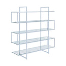 Caiden Chrome & Clear Bookcase