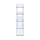 Caiden Chrome & Clear Bookcase