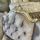 Versailles - Velvet & Antique Platinum - Armchair w/ Pillow - Ornate Home