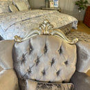 Versailles - Velvet & Antique Platinum - Armchair w/ Pillow - Ornate Home