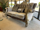 Versailles - Velvet & Antique Platinum - Loveseat w/3 Pillows - Ornate Home
