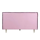 Metis - Pink Top Grain Leather UPH - Queen Platform Bed - Ornate Home