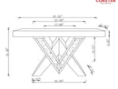 Caldwell V-Shaped Sofa Table W/ Glass Top - Ornate Home