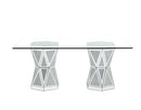 Noralie Glam Dining Table Hourglass Shape Double Base hexagon