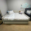 Lianna Fog Fabric Uph. Full Daybed w/Twin Trundle