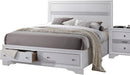 Naima - White - Eastern King Bed w/ Storage FB - Ornate Home
