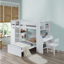Ragna - White - Twin Loft Bed Set w/ Chair - Ornate Home