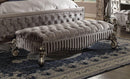 Versailles Fabric & Antique Platinum Bench - Ornate Home