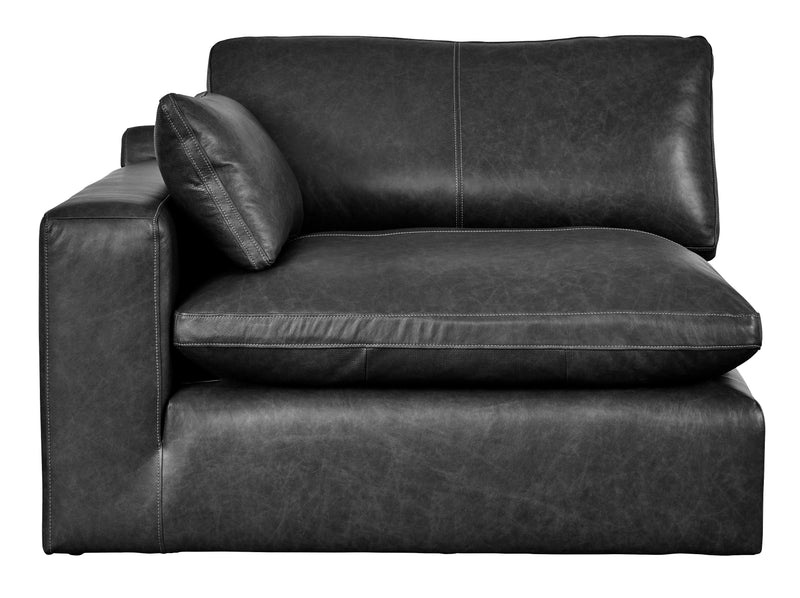 Emilia Black Leather 3pc Modular Sectional Sofa - Ornate Home