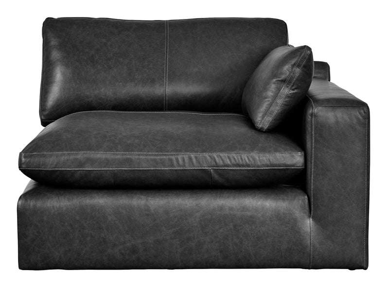 Emilia Black Leather 3pc Modular Sectional Sofa - Ornate Home