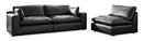 Emilia Black Leather 3pc Modular Sectional Sofa - Ornate Home