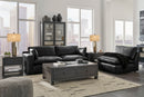 Emilia Black Leather 3pc Modular Sectional Sofa - Ornate Home