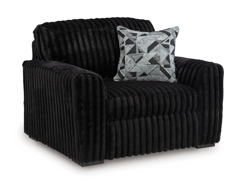 Midnight-Madness Onyx Chair and a Half - Ornate Home