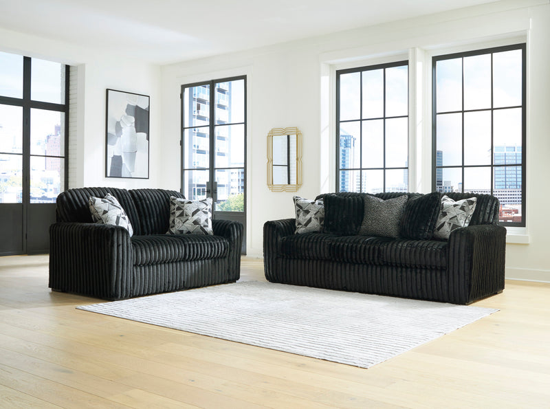 Midnight-Madness Onyx Loveseat - Ornate Home