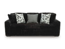 Midnight-Madness Onyx Corduroy Sofa - Ornate Home