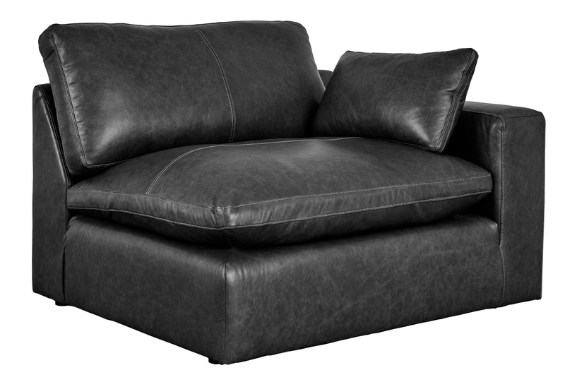 Emilia Black Leather 3pc Modular Sectional Sofa - Ornate Home