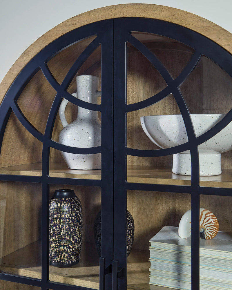 Gwenwich Natural/Black Accent Cabinet - Ornate Home