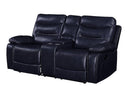 Aashi Navy Reclining Loveseat - Ornate Home