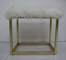 Adao White/Brass Vanity Mirror & Stool - Ornate Home