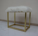 Adao White/Brass Vanity Mirror & Stool - Ornate Home