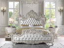 Adara Antique White Eastern King Bed - Ornate Home