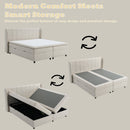 Adonia Beige Queen Bed w/Storage - Ornate Home