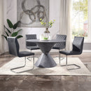 Ansonia Gray & Chrome Side Chair (Set of 2) - Ornate Home