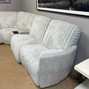 Arcadia Fog 6-Piece Power Reclining Sectional w/ Storage Console - Ornate Home