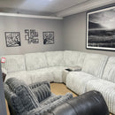 Arcadia Fog 6-Piece Power Reclining Sectional w/ Storage Console - Ornate Home