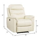 Ava Beige Power Motion Recliner - Ornate Home