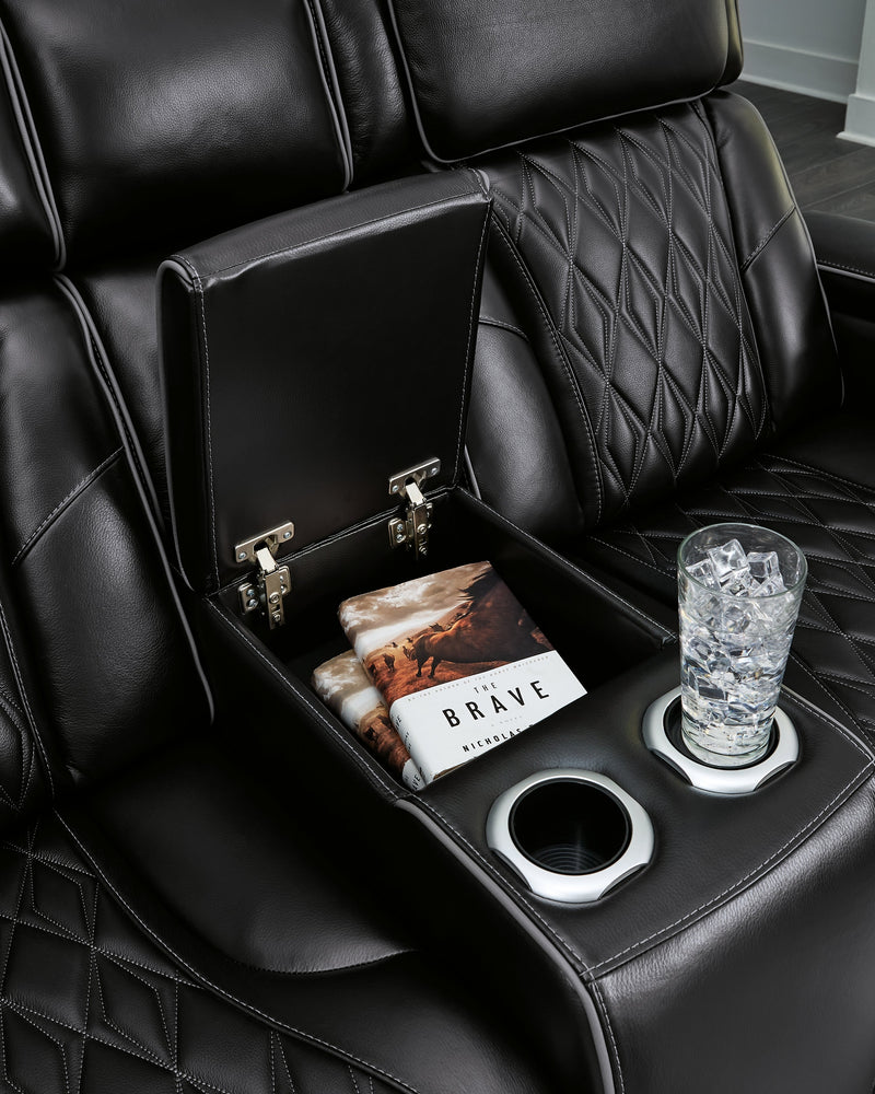 Boyington Black Power Reclining Loveseat with Console (Online Special Price) - Ornate Home