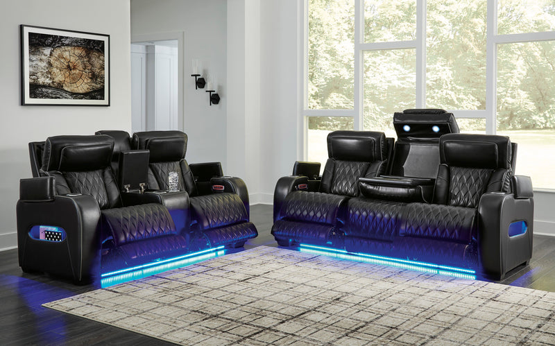 Boyington Black Power Reclining Sofa and Loveseat (Online Special Price) - Ornate Home