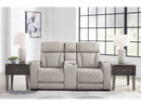 Boyington Gray Power Reclining Loveseat with Console (Online Special Price) - Ornate Home