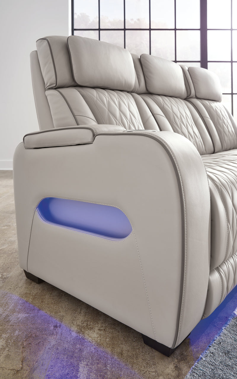 Boyington Gray Power Reclining Loveseat with Console (Online Special Price) - Ornate Home