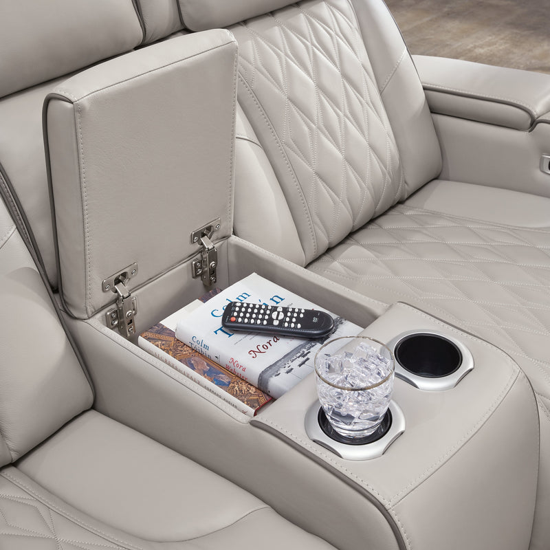 Boyington Gray Power Reclining Loveseat with Console (Online Special Price) - Ornate Home