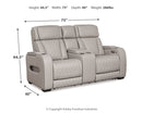 Boyington Gray Power Reclining Loveseat with Console (Online Special Price) - Ornate Home
