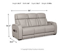 Boyington Gray Power Reclining Sofa - Ornate Home