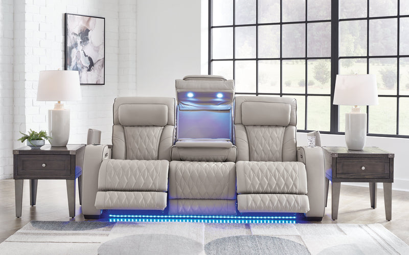 Boyington Gray Power Reclining Sofa - Ornate Home