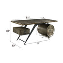Brancaster Bronze Aluminum Executive Writing Desk W/Usb - Ornate Home