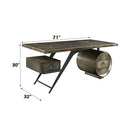 Brancaster Bronze Aluminum Executive Writing Desk W/Usb - Ornate Home