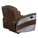 Brancaster Retro Brown/Aluminum Power Motion Recliner - Ornate Home