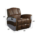Brancaster Retro Brown/Aluminum Power Motion Recliner - Ornate Home