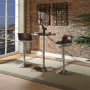 Brancaster Vintage Brown Leather Swivel Stool /1pc - Ornate Home