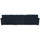 Breton Blue Corduroy Sectional Sofa w/4 Pillows - Ornate Home