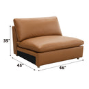 Brighton Brown Modular Armless Chair - Ornate Home