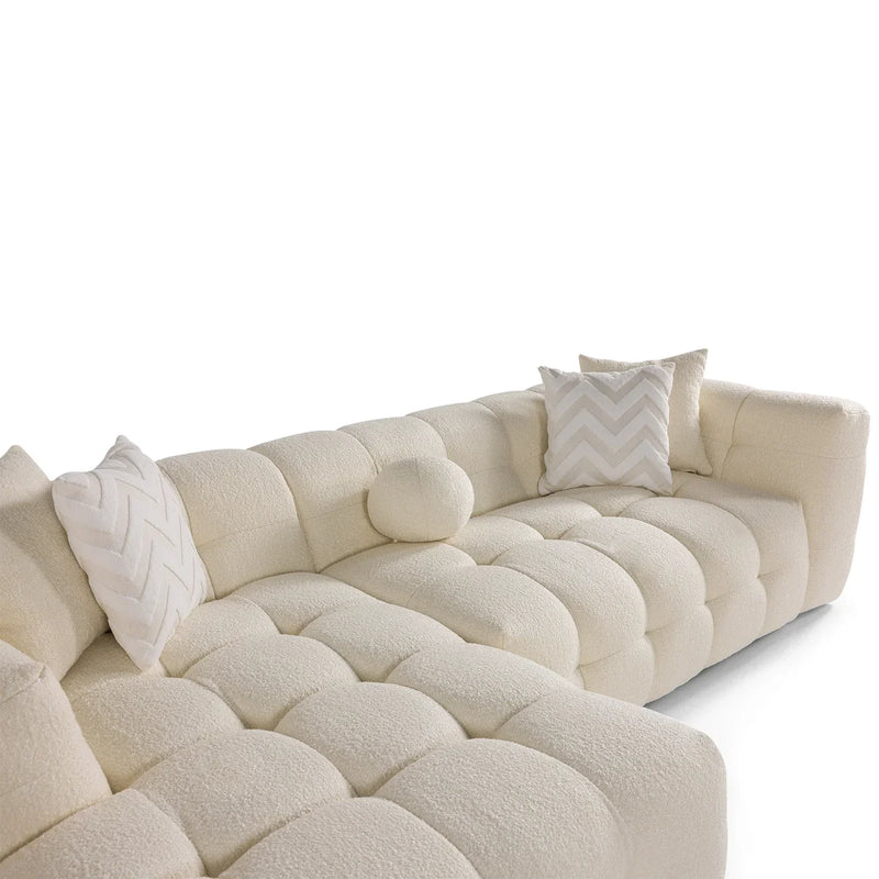 Brooklyn Ivory Boucle LAF Chaise Sectional - Ornate Home