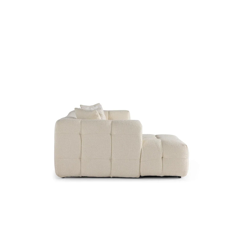 Brooklyn Ivory Boucle LAF Chaise Sectional - Ornate Home