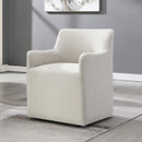 Cafell Cream Arm Chair w/Swivel Casters - Ornate Home