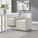 Cafell Cream Arm Chair w/Swivel Casters - Ornate Home